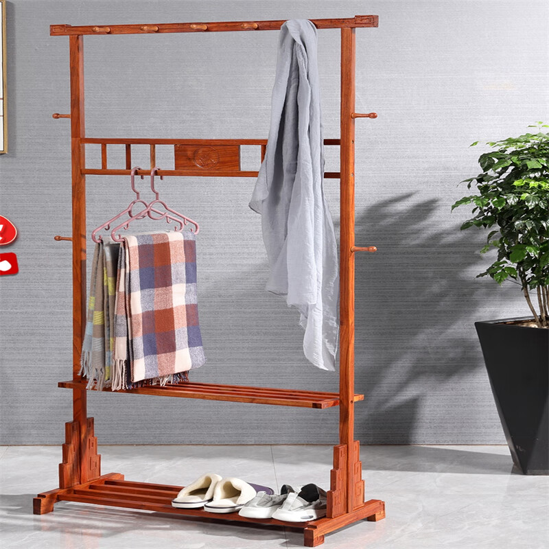 静阁轩新中式衣架 红木落地衣帽架，融合专利设计与现代简约美学
